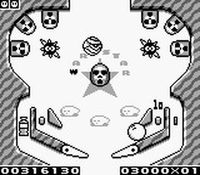 une photo d'Ã©cran de Kirby s Pinball Land sur Nintendo Game Boy